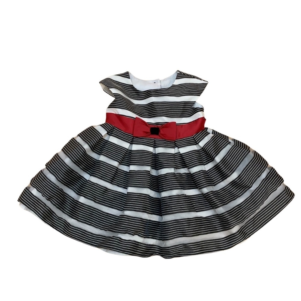 Jona Michelle baby girls 2 Y Striped Dress with Red Bow